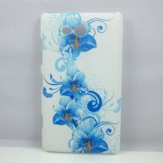 New Blue Hibiscus Flower Romance On Hard Plastic Case Cover Skin For Nokia Lumia 820 Cell Phones & Accessories