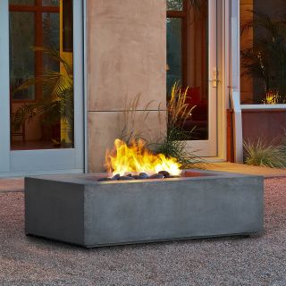 Real Flame Baltic Rectangle Propane Fire Table   Glacier Gray   Fire Pits