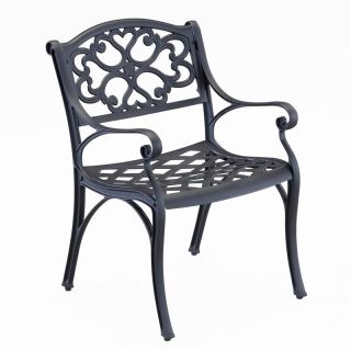 Home Styles Biscayne Black Dining Chair   Set of 2   Outdoor Dining Chairs