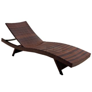 Wicker Brown Outdoor Adjustable Lounge   Outdoor Chaise Lounges