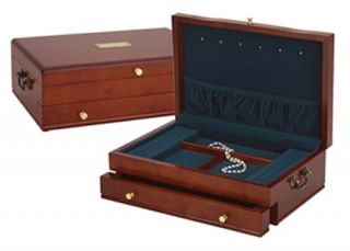 Reed & Barton Duchess II Jewelry Box   Cherry   14W x 4.5H in.   Womens Jewelry Boxes