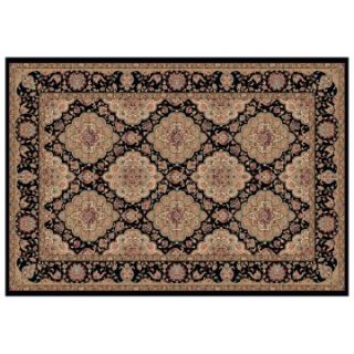Dynamic Rugs Radiance Collection 47 x 24 Hearth Rug Black Mosaic   Hearth Rugs