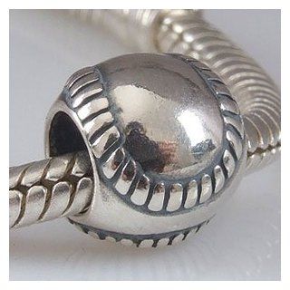 Baseball Sports Authentic 925 Sterling Silver Bead Fits Pandora Chamilia Biagi Troll Charms Europen Style Bracelets Jewelry
