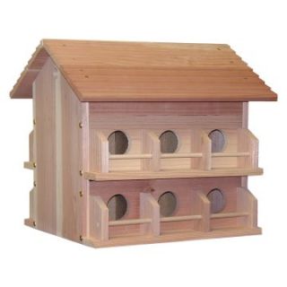 Heath 12 Room Deluxe Redwood Martin House With Rails   Bird Houses