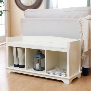 Kendall Cubbie Bench   Antique White   Indoor Benches