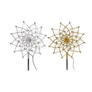 Vickerman Star Burst Top Gold and Silver Assorted   Tree Toppers
