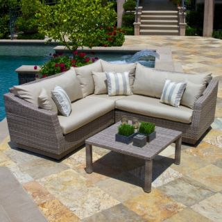 RST Outdoor Cannes Slate 4 Piece Corner Sectional   Outdoor Sofas & Loveseats