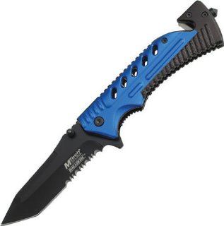 Mtech Knives A801BL MTech Rescue Linerlock with Royal Blue Finish Front Handles Sports & Outdoors