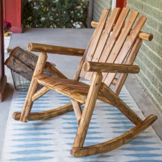 Coral Coast Oak Log Rocking Chair   Outdoor Rocking Chairs