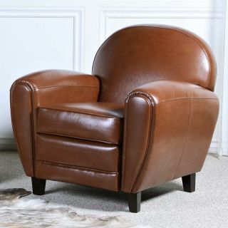Allen Leather Club Chair   Club Chairs