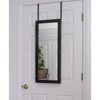 Space Saving Wall Mount Over The Door Jewelry Armoire   Black   13W x 32H in.   Jewelry Armoires