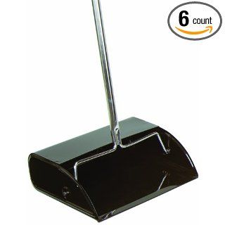 Continental 825, Metal Pick Up Dust Pan, 12" Width x 30 1/2" Height x 9" Depth, Black (Case of 6)