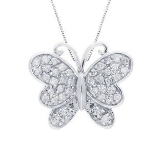 Diamond Butterfly Pendant 1/5ctw Jewelry