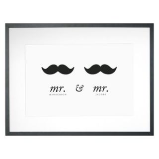 Mustache Personalized Framed Wall Decor   24W x 18H in.   Framed Wall Art