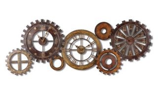 Spare Parts Triple Wall Clock   54W in.   Wall Sculptures and Panels