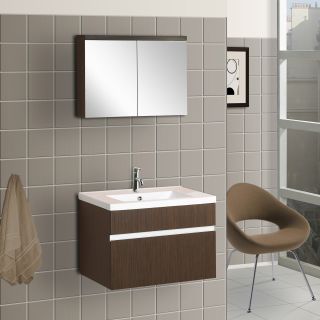 DreamLine Modern 24 in. Single Bathroom Vanity with Medicine Cabinet   Wenge   Single Sink Bathroom Vanities