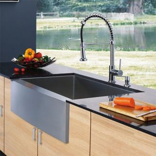 Vigo VG15032 30 in. Single Basin Farmhouse Kitchen Sink Set   Kitchen Sinks