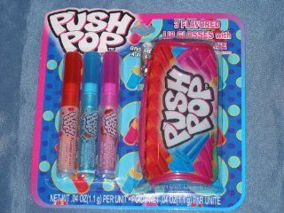 Push Pop Lip Glosses(3) with Carrying Case  Lip Balms And Moisturizers  Beauty