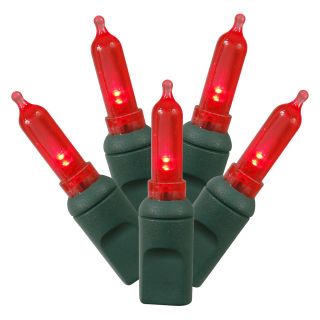 Vickerman 50 ct. Red Italian LED Lights with Green Wire   Christmas Lights