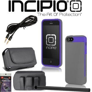 iPhone 5 Incipio FAXION Cover Case Gray Purple iph 827 with 3.5mm Aux Jack Cable, Case that fits your Phone with the Cover on it, Stylus Pen and Radiation Shield. Cell Phones & Accessories