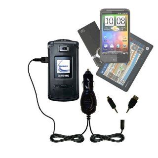 Samsung SGH V804 compatible Gomadic Multi Port Mini DC Auto / Vehicle Charger   One Charger with connections for two devices using upgradeable TipExchange Electronics
