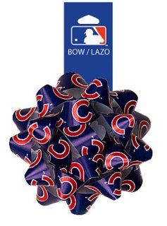 Berwick MLB Chicago Cubs 4.5" Peel and Stick Printed Splendorette Bow, Red and White Logo on Blue Ribbon Toys & Games
