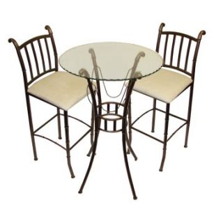 Home Source Italian 3 Piece Small Bistro Set   Dining Table Sets