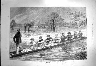 1872 Oxford Cambridge Boat Race River Thames Practice   Prints