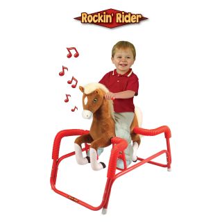 Tek Nek Toys Rockin Rider Lightning Plush Animated Spring Horse   Rocking Toys