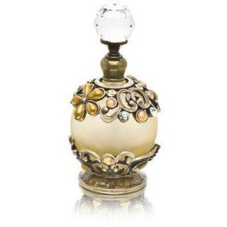 Perfume Bottle (Flowers with Clear Rhinestones) PB 827  Refillable Cosmetic Containers  Beauty