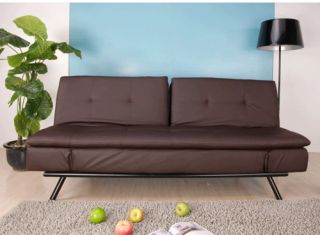 Abbyson Living Brown Leather Quantum Convertible Sofa   Sofas