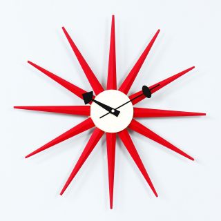 George Nelson Red 18.5 in. Sunburst Wall Clock   Wall Clocks