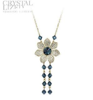 Charm Jewelry Swarovski Crystal Element 18k Gold Plated Montana Blue Noble Fashion Sunflower Necklace Z#806 Zg4dad1f Jewelry