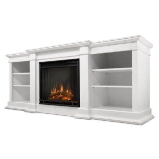 Real Flame Fresno Electric Fireplace TV Stand in White Finish   Electric Fireplace Entertainment Center