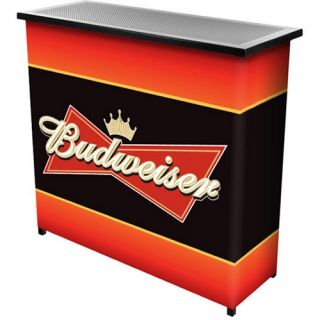 Trademark Budweiser Red/Black Portable Two Shelf Bar Table with Case   Home Bars