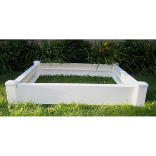 Garden Bed 4 x 4 x 8 in. with White Corner Posts   Raised Bed & Container Gardening