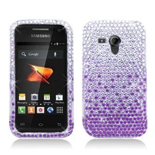 Bundle Accessory for Samsung Galaxy Rush M830   Purple Waterfall Designer Rhinestones Hard Case Protector Cover + Lf Stylus Pen + Lf Screen Wiper Cell Phones & Accessories