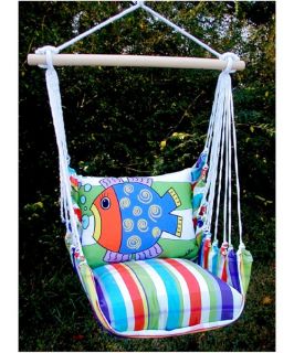 Magnolia Casual Bright Fish Hammock Chair and Pillow Set   Hammock Chairs & Swings