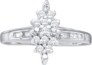 14KT White Gold 0.10 CTW Diamond Cluster Ring Vishal Jewelry Jewelry