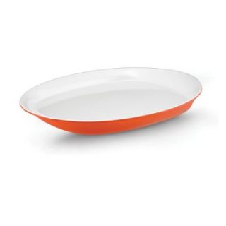 Rachael Ray Dinnerware Round and Square Collection 14 in. Oval Platter   Orange   Serving Platters