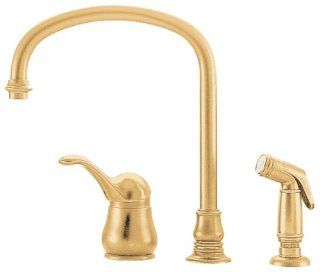 American Standard 3821.831.099 Jasmine Single Control Kitchen Faucet with Hi Flow Spout and Concealed Mounting, Polished Brass   Touch On Kitchen Sink Faucets  