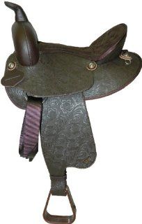 Wintec Youth Synthetic Leather Floral Western Saddle  Sports & Outdoors