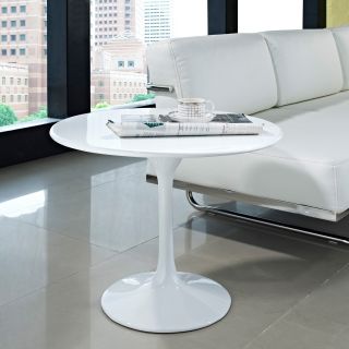 Modway Lippa 24 in. Fiberglass Side Table   White   End Tables