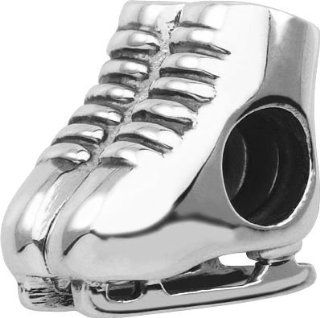 Persona Sterling Silver Ice Skates Charm fits Pandora, Troll & Chamilia European Charm Bracelets Persona Jewelry