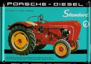 Porsche Diesel Tractor metal postcard / mini sign   Yard Signs