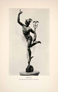 1905 Print Mercury Sculpture State Bronze Giovanni da Bologna Florence Italy   Original Halftone Print  