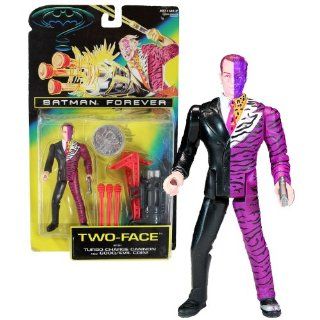 Kenner Year 1995 DC Comics "Batman Forever" Series 5 Inch Tall Action Figure  TWO FACE with Good/Evil Coin, Turbo Charge Cannon with Stand and 3 Missiles Toys & Games