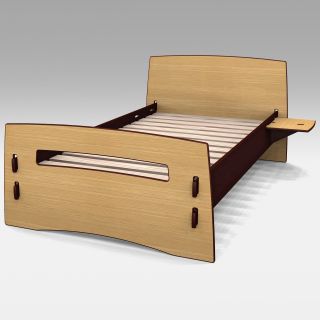 Legare Natural and Espresso Twin Size Reversible Platform Bed   Platform Beds
