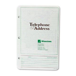 Wilson Jones 812R   Looseleaf Phone/Address Book Refill, 5 1/2 x 8 1/2, 80 Sheets/Pack WLJ812R  Telephone And Address Books 
