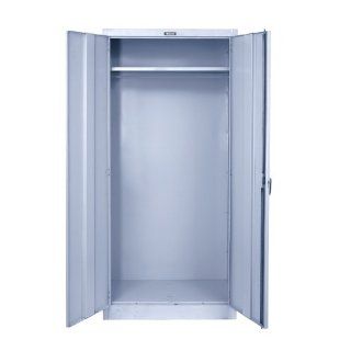 Hallowell 835W18A PL AM Platinum Antimicrobial Steel 800 Series Heavy Gauge Wardrobe Cabinet with Coat Rod, Single Tier and Double Door, Assembled, 36" Width x 78" Height x 18" Depth, 1 Shelves Science Lab Cabinets Industrial & Scienti